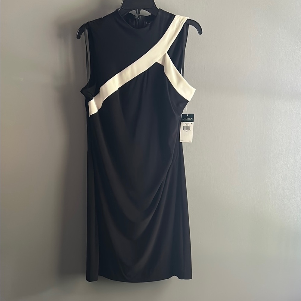 Lauren Ralph Lauren Elegant Black and White Sleeveless Dress
